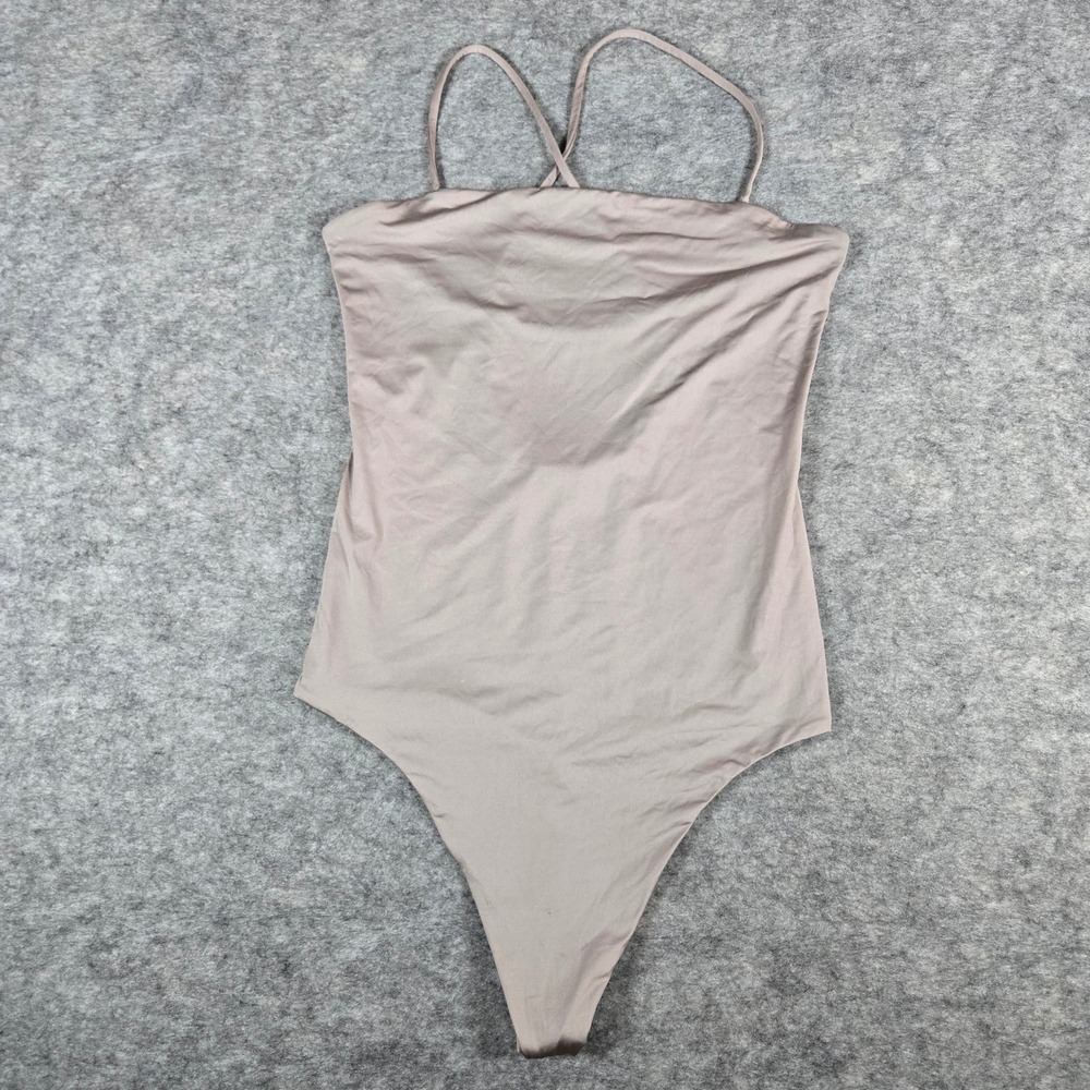 Wilfred Free Womens Mauve Aritzia Strappy Open Back Thong Bodysuit Size S